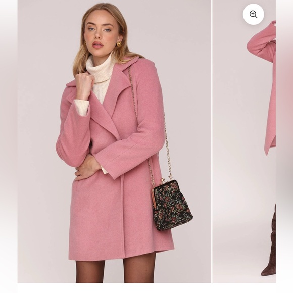 Avec Les Filles Jackets & Blazers - Avec Les Filles Pink Pea Coat